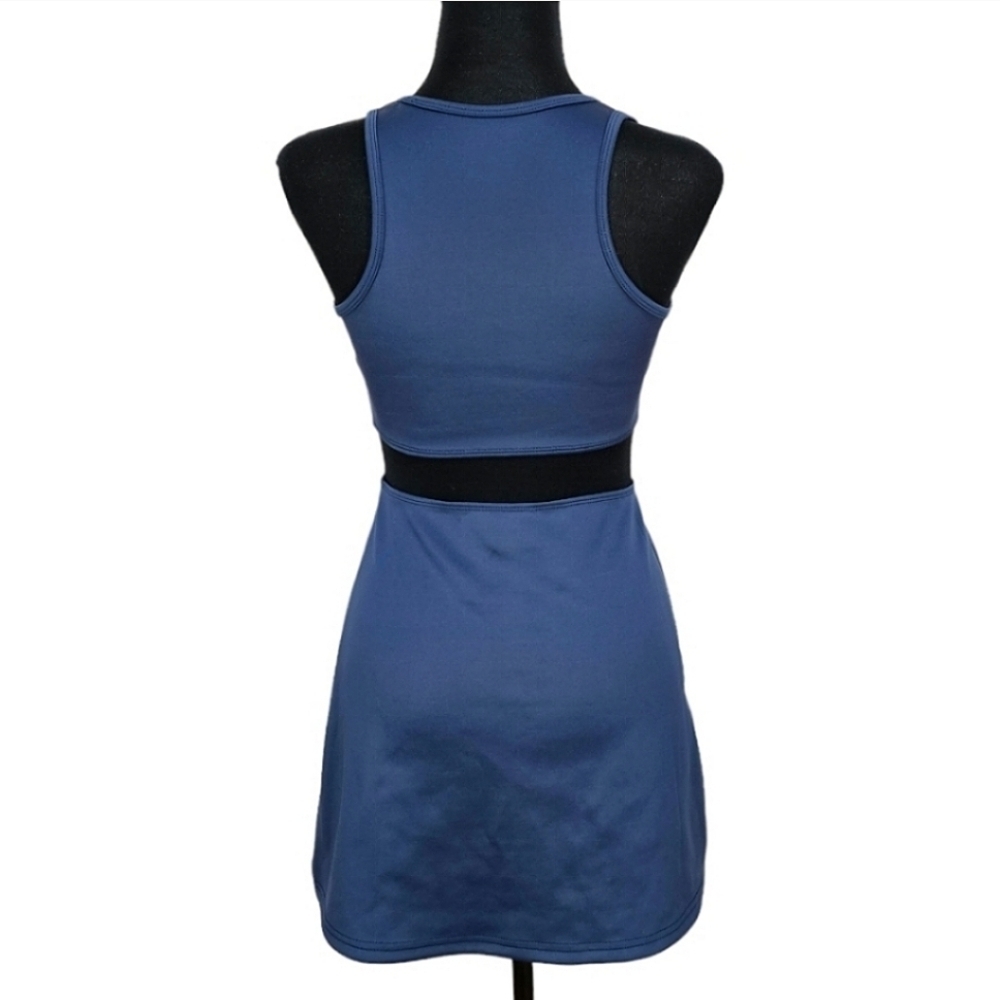 Melody Ehsani ME Womens Sleeveless Halter Mini Dress Sz Small Blue Tennis Prep - Picture 6 of 15